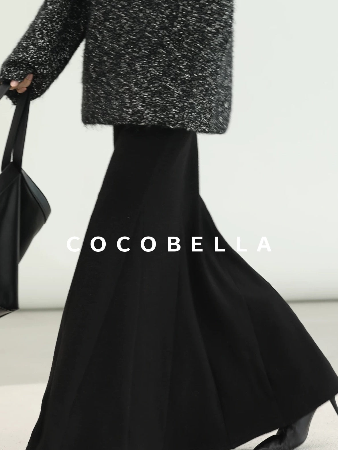 COCOBELLA Sequin Patchwork Elegant Fitted Mermaid Mid Waist Side Zipper City Black Dresses