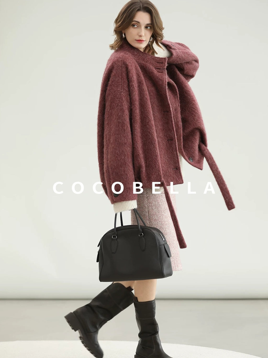 COCOBELLA Sequin Sparkle Relaxed V Neck Raw Edge Rib Slit Office Knit Pullover Sweater