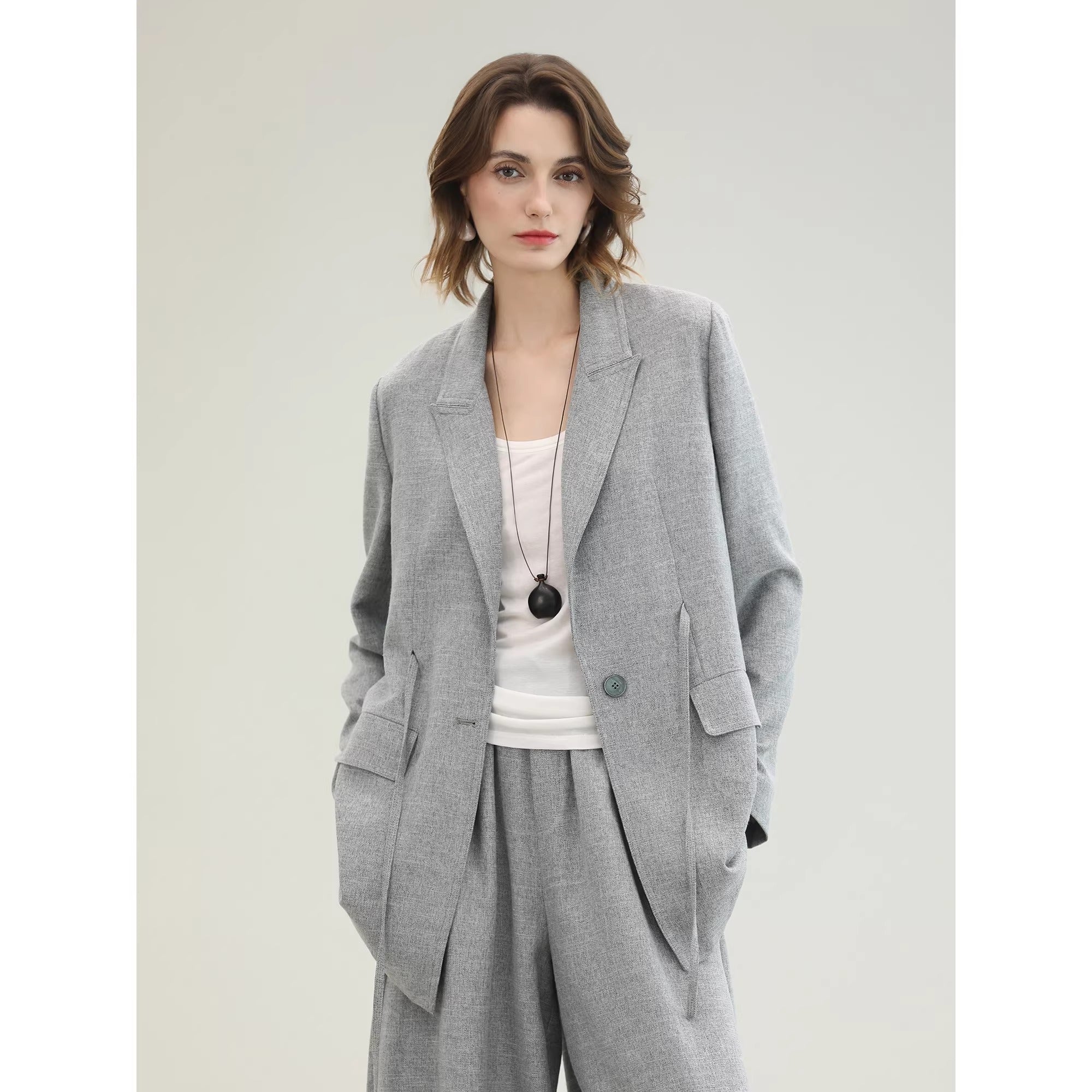 COCOBELLA_Shimmer_Double_Breasted_Loose_Fit_Office_Cardigan_Thick_Knit_Sweater_MISSTT