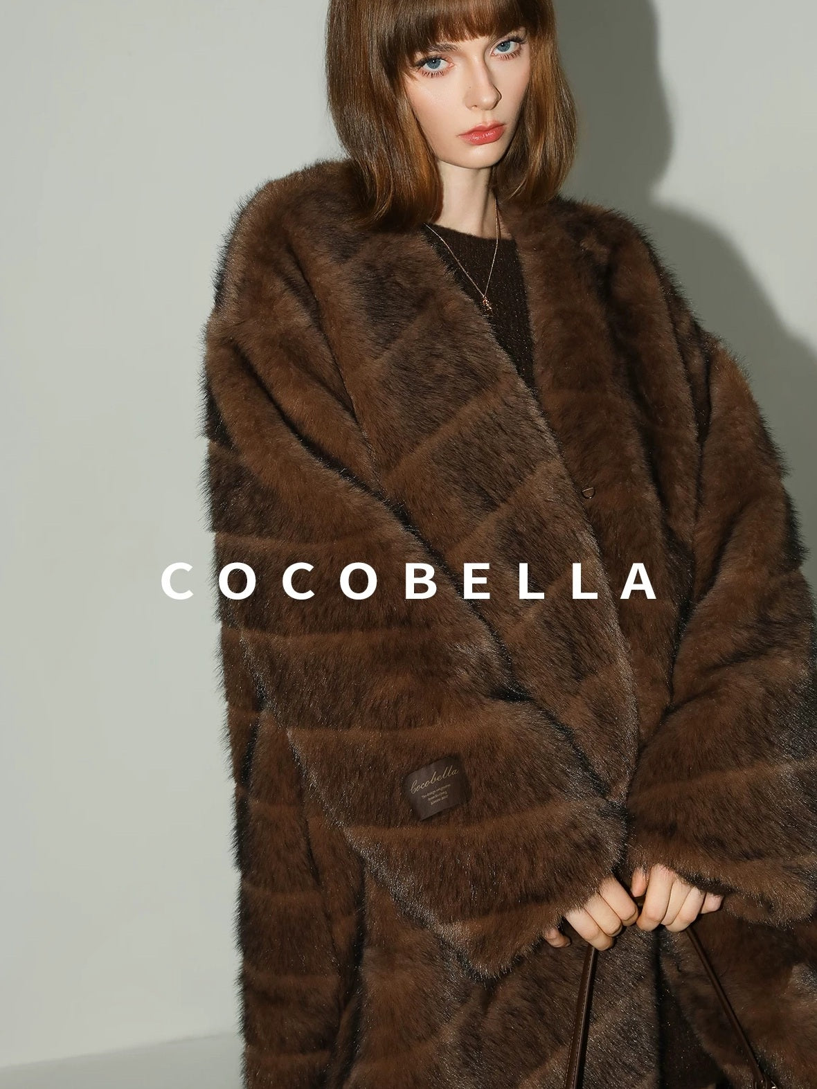 COCOBELLA Shimmer Knit Relaxed Fit H Line Long Sleeve Round Neck Work Dresses