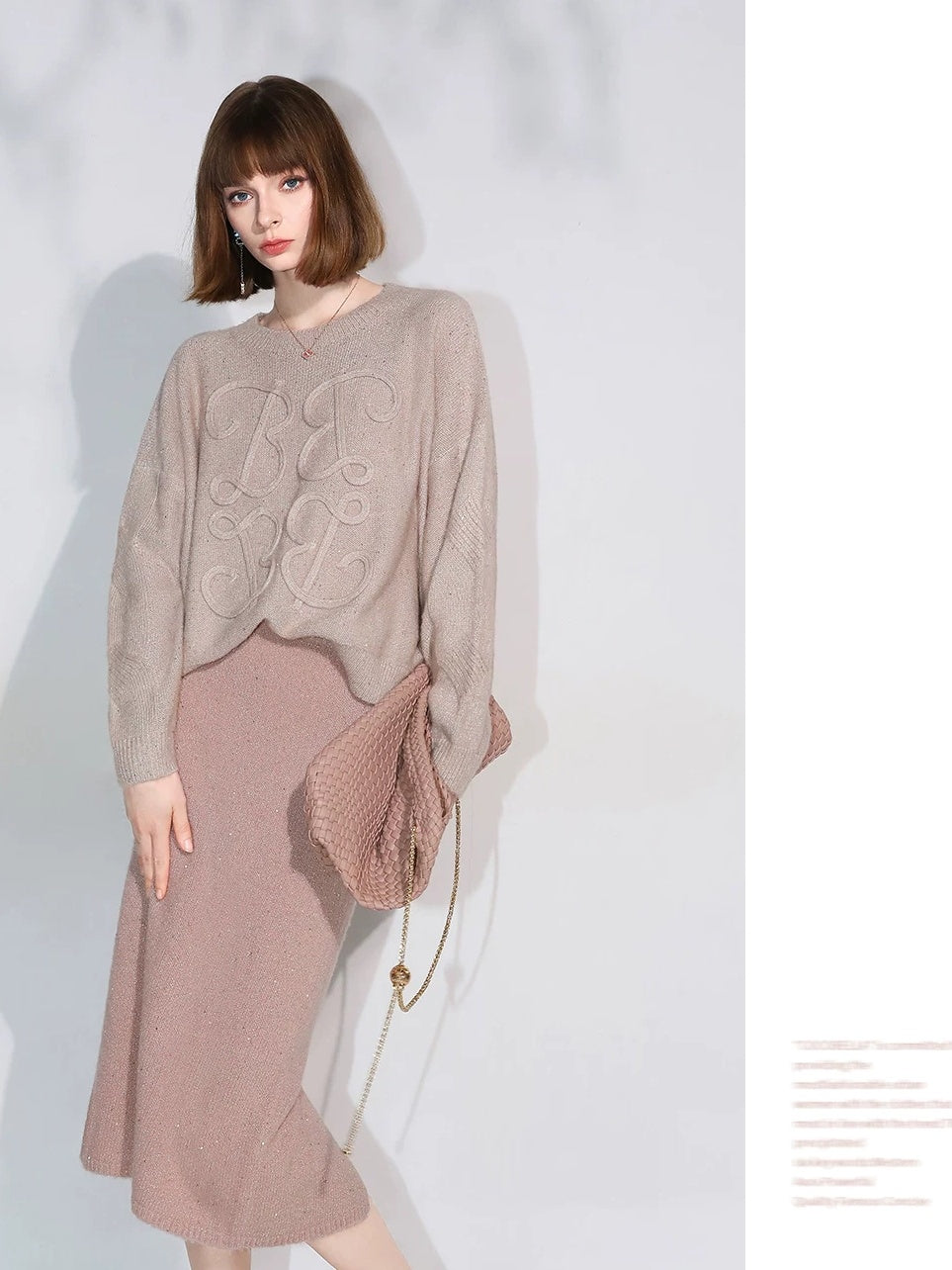 COCOBELLA Shimmer Knit Straight H Line Mid Waist Women Commuter Office Casual Skirts