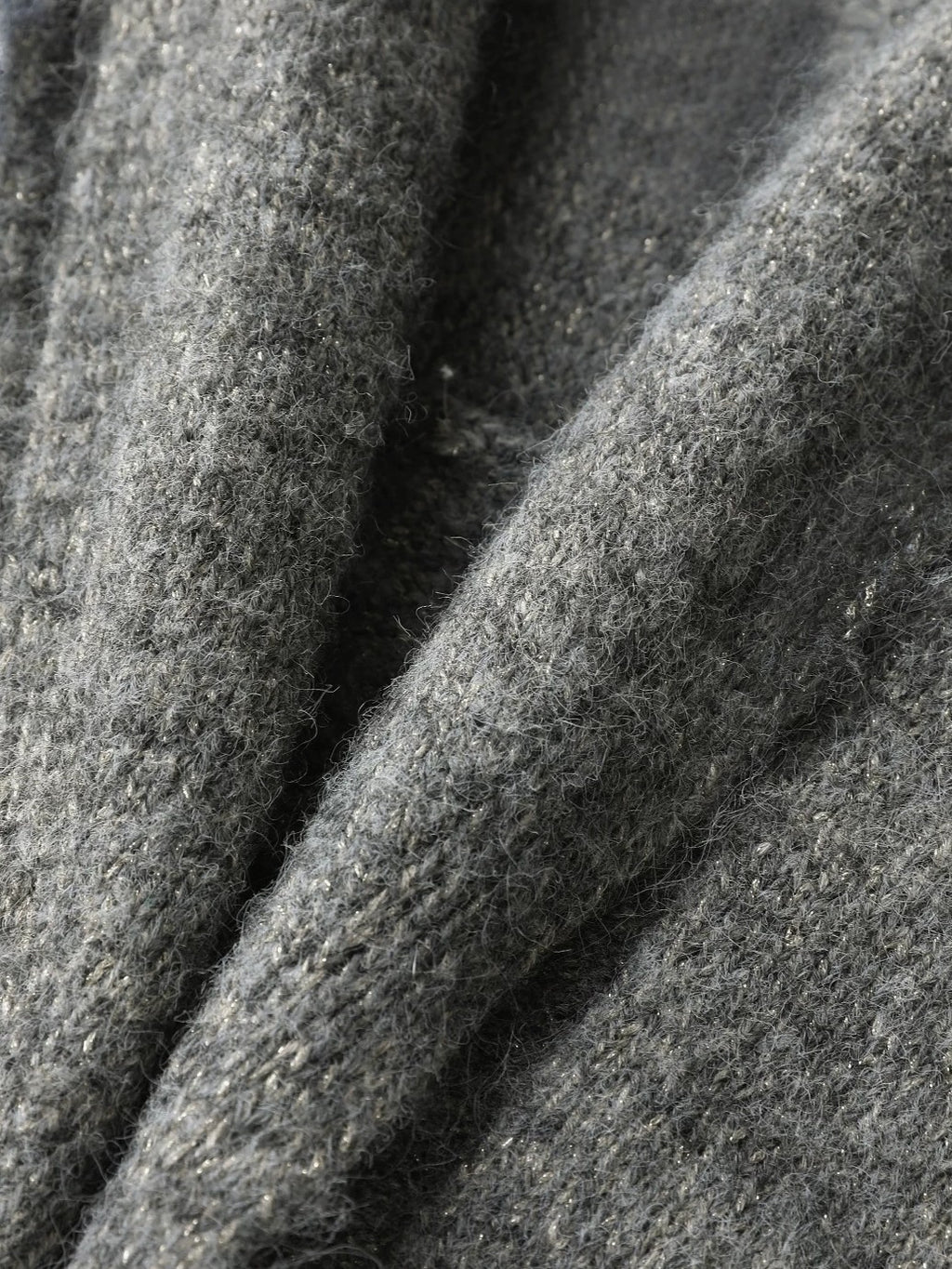 COCOBELLA Shimmer Lurex Double Breasted Relaxed Fit Office Cardigan Knit Sweater