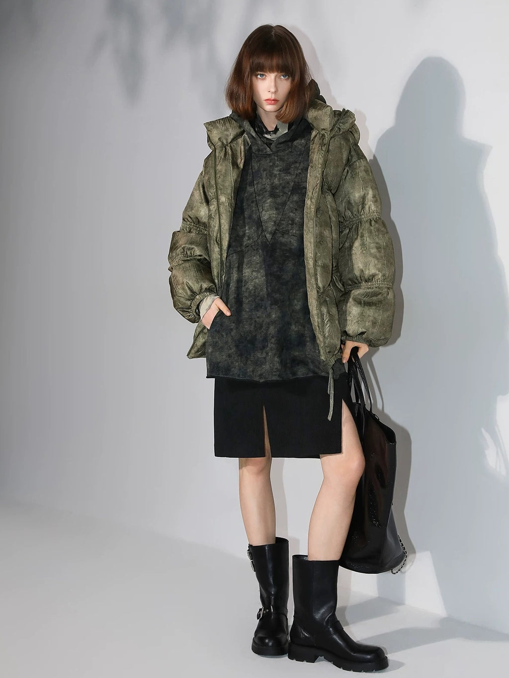 COCOBELLA Shimmer Print Slim Fit Turtleneck Long Sleeve Office Commute Shirts