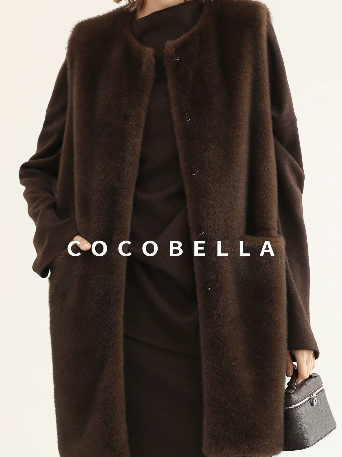 COCOBELLA Shimmer Pullover Relaxed Fit Boat Neck Office Women Mocha Viscose Blend Sweater