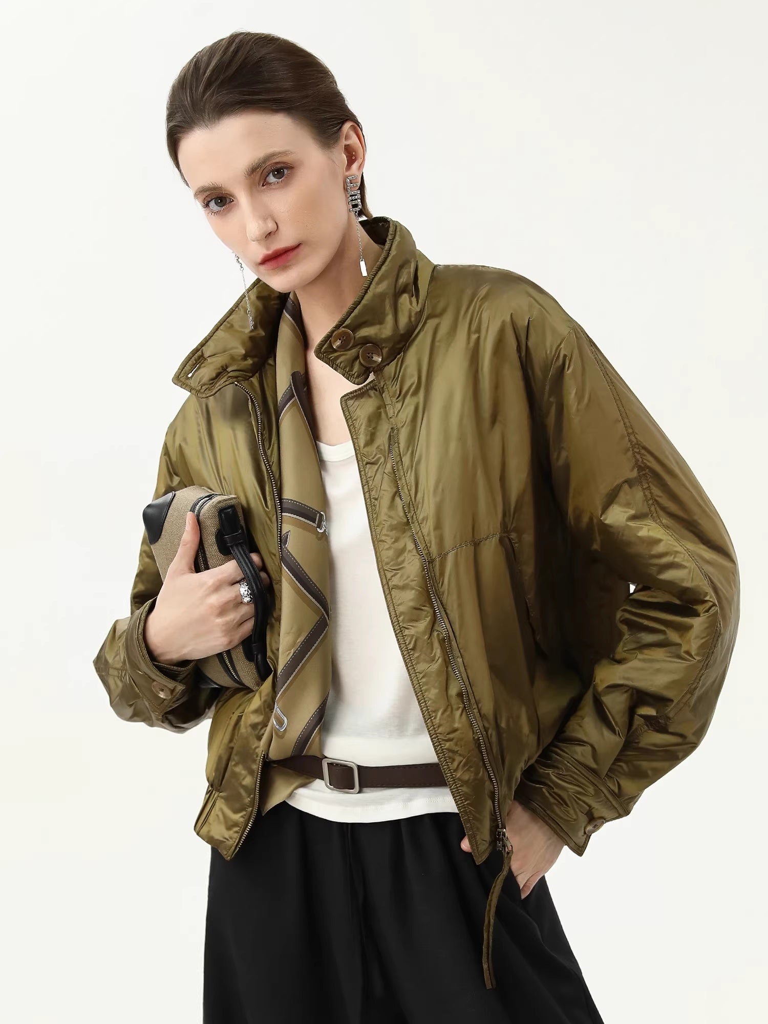 COCOBELLA_Short_Urban_Street_Stand_Collar_Zipper_Buttons_Pockets_Solid_Padded_Jackets_MISSTT