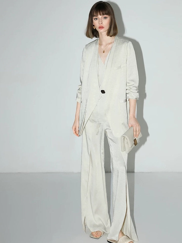 COCOBELLA Slim Tailored Office Blazer And Trousers Two Piece Elegant Women Blazer Suit Set