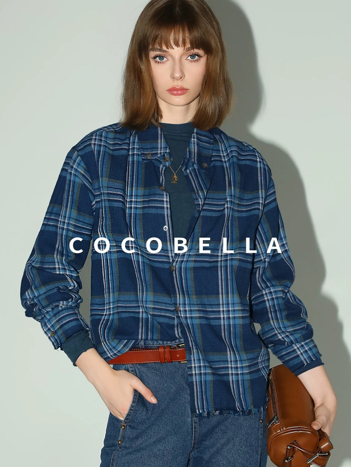 COCOBELLA Soft 100% Lambswool Minimalist Slim Fit Women Half High Crewneck Knit Sweater