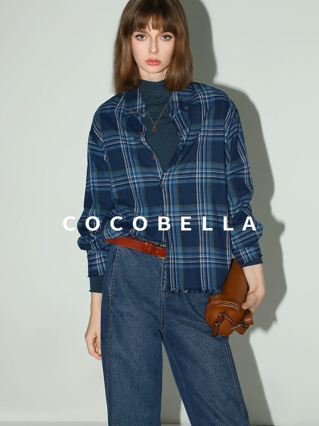 COCOBELLA Soft 100% Lambswool Minimalist Slim Fit Women Half High Crewneck Knit Sweater