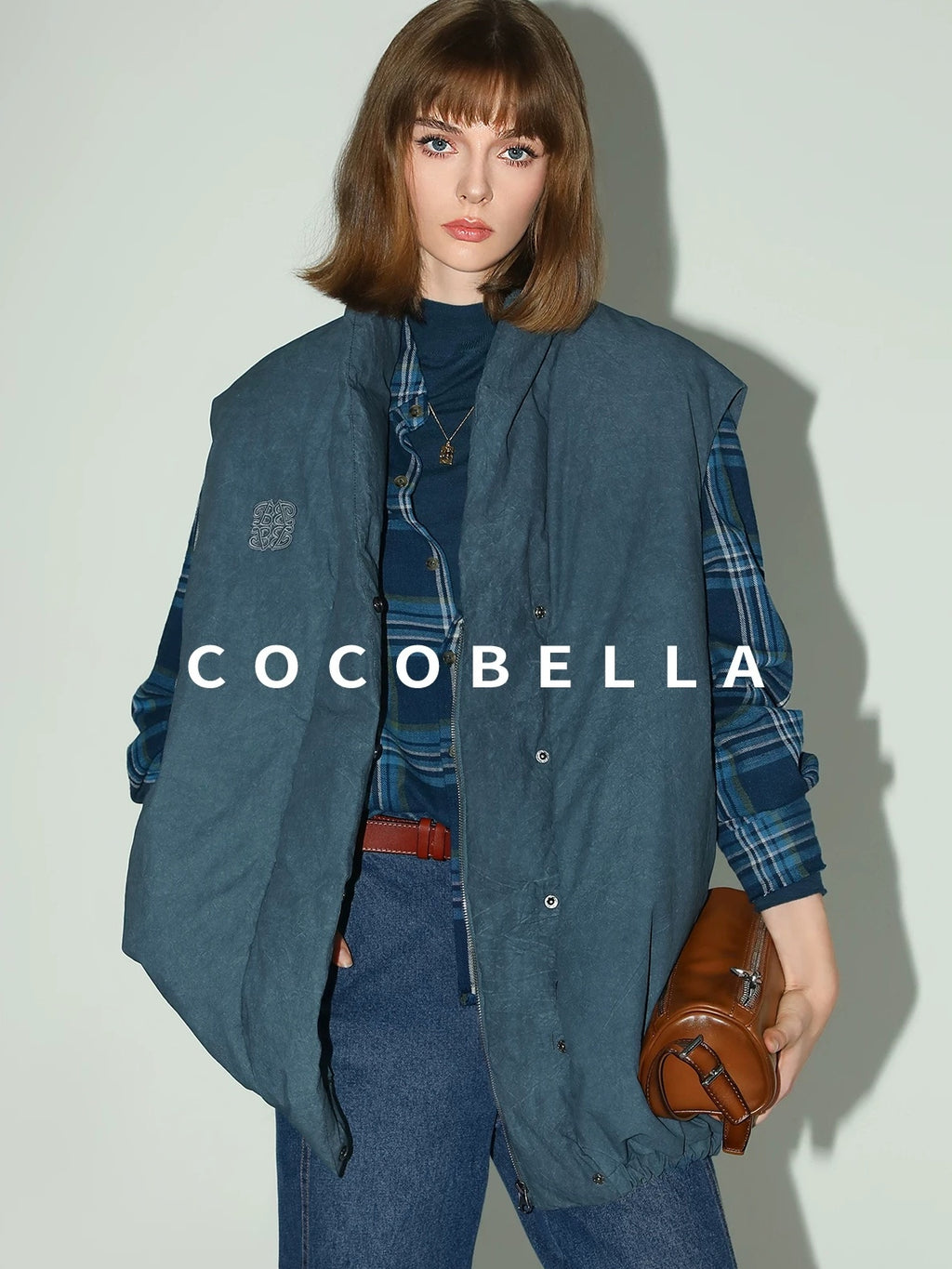 COCOBELLA Soft 100% Lambswool Minimalist Slim Fit Women Half High Crewneck Knit Sweater