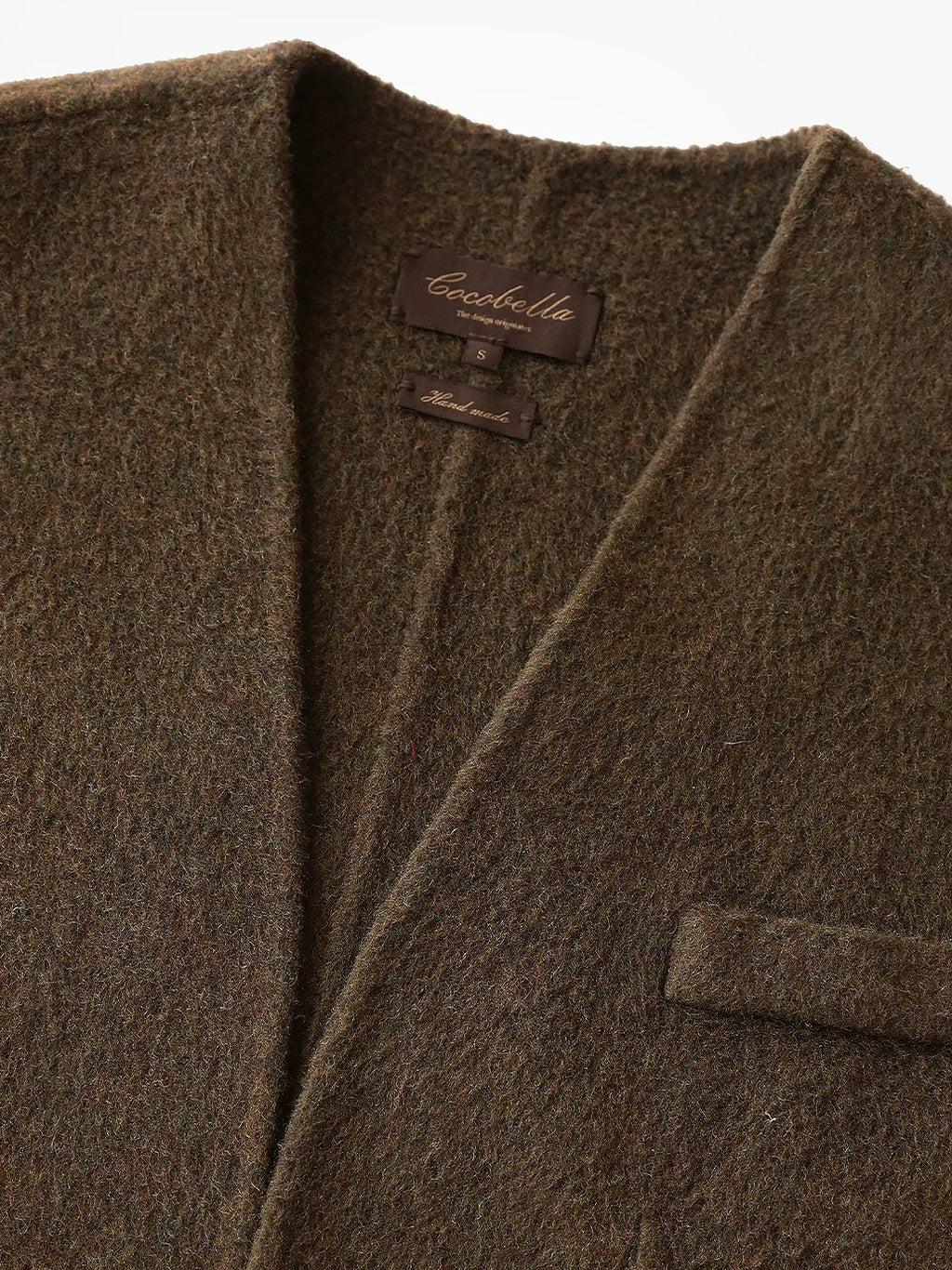 COCOBELLA Soft 70 Percent Wool Warm Retro Commuter Straight Fit Pockets Olive Jackets