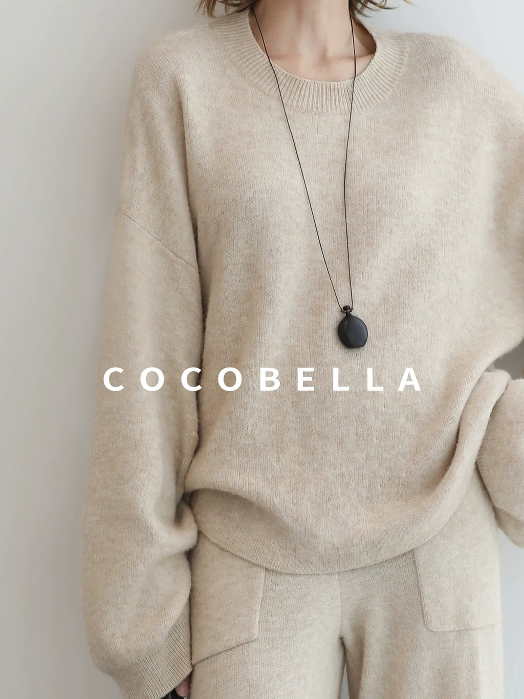 COCOBELLA Soft Acrylic Blend Sweet Loose Ruched Detail Women Crew Neck Knit Sweater