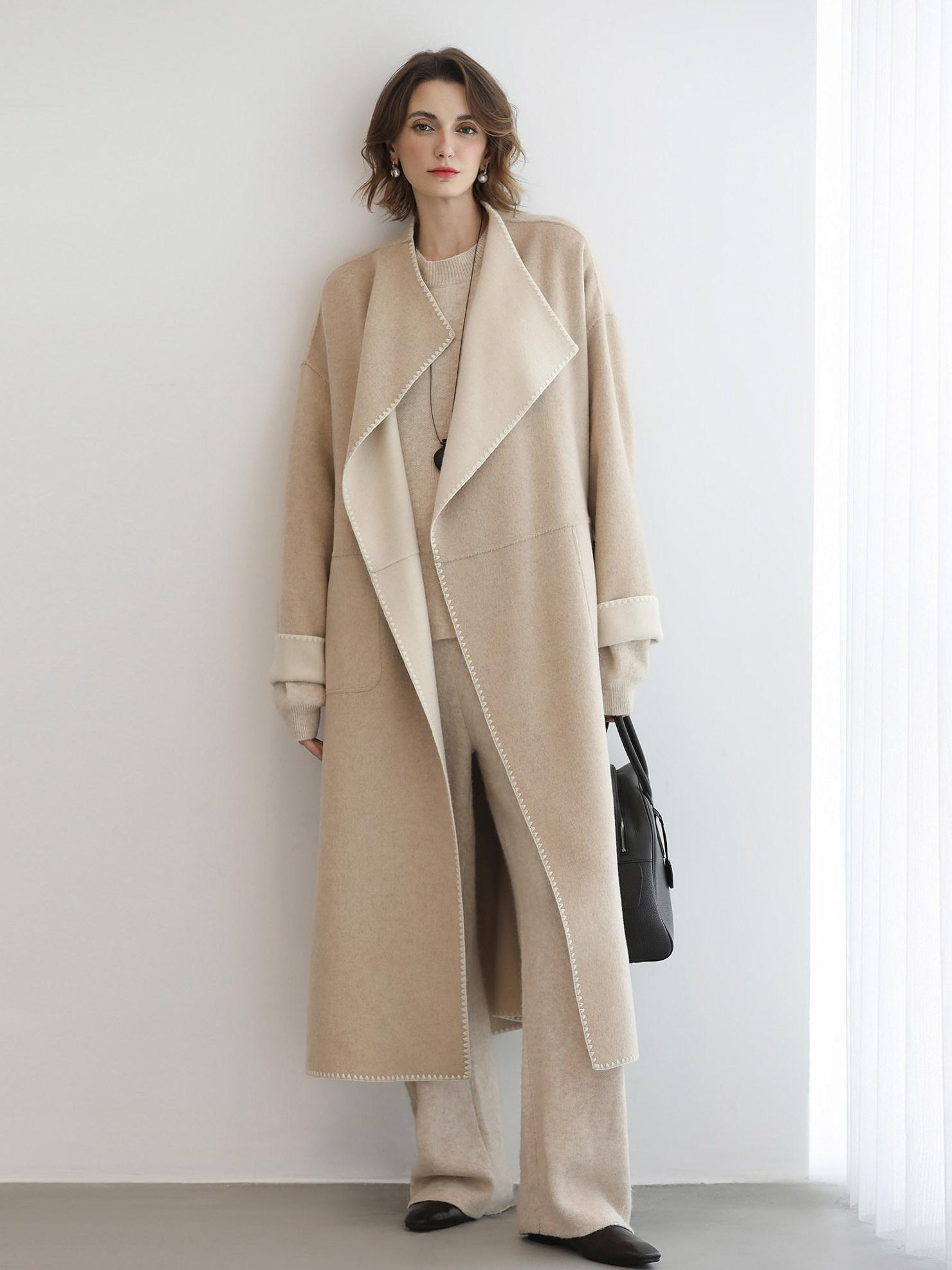 COCOBELLA Soft Acrylic Blend Sweet Loose Ruched Detail Women Crew Neck Knit Sweater