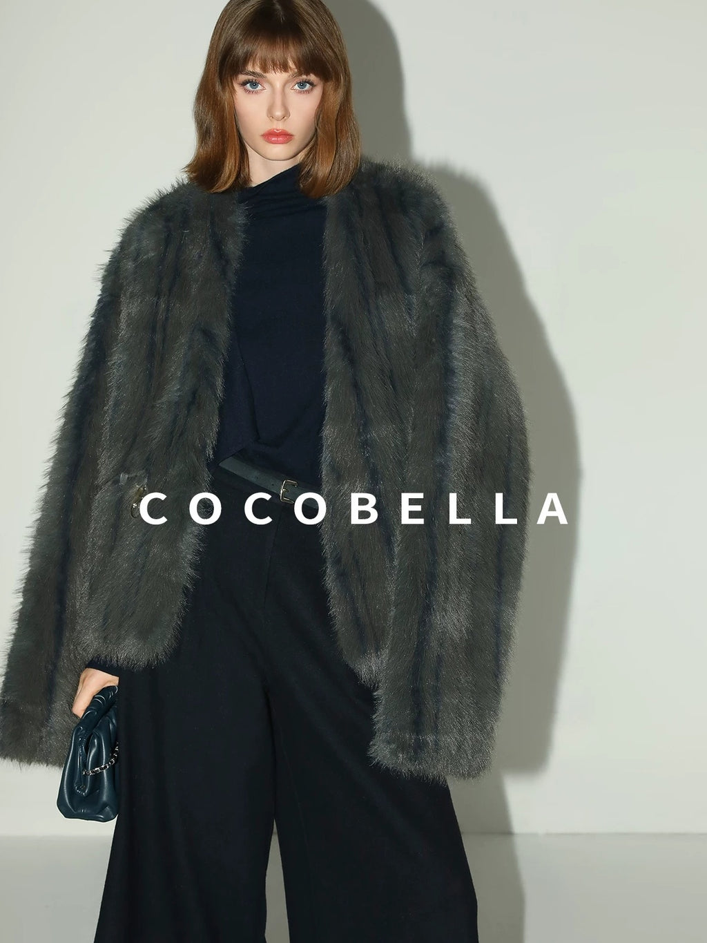 COCOBELLA Soft Acrylic Blend Turtleneck Slim Fit Faux Two Piece Ruffle Women Knit Sweater