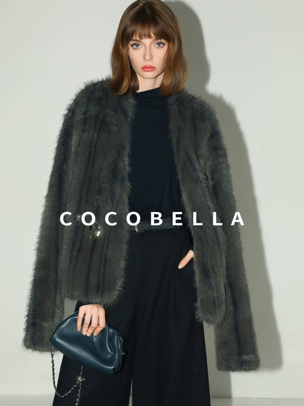 COCOBELLA Soft Acrylic Blend Turtleneck Slim Fit Faux Two Piece Ruffle Women Knit Sweater