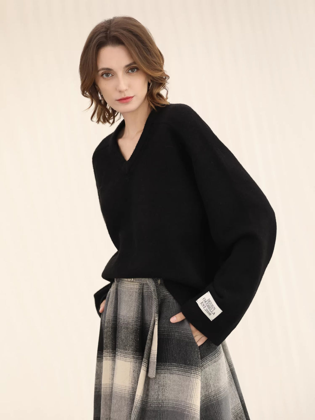 COCOBELLA_Soft_Acrylic_Blend_V_Neck_Loose_Fit_Office_Chic_Women_Knit_Sweater_MISSTT