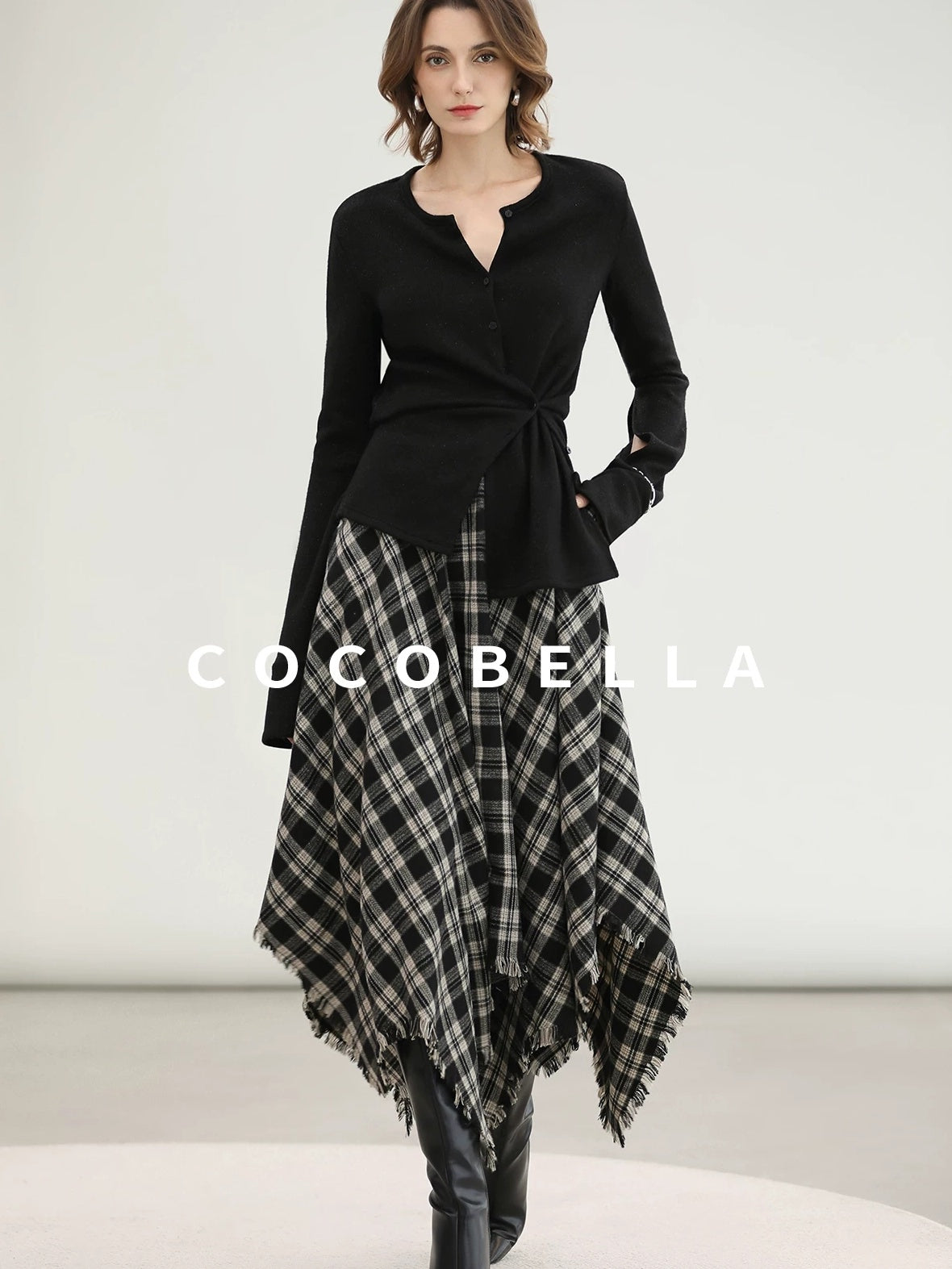 COCOBELLA Soft Asymmetric Button Cardigan Office Regular Fit Women Viscose Solid Tops