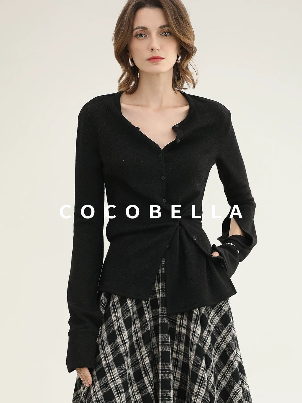 COCOBELLA Soft Asymmetric Button Cardigan Office Regular Fit Women Viscose Solid Tops