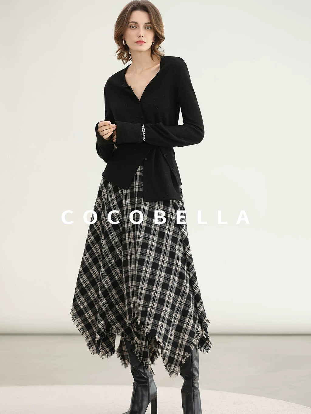 COCOBELLA Soft Asymmetric Button Cardigan Office Regular Fit Women Viscose Solid Tops