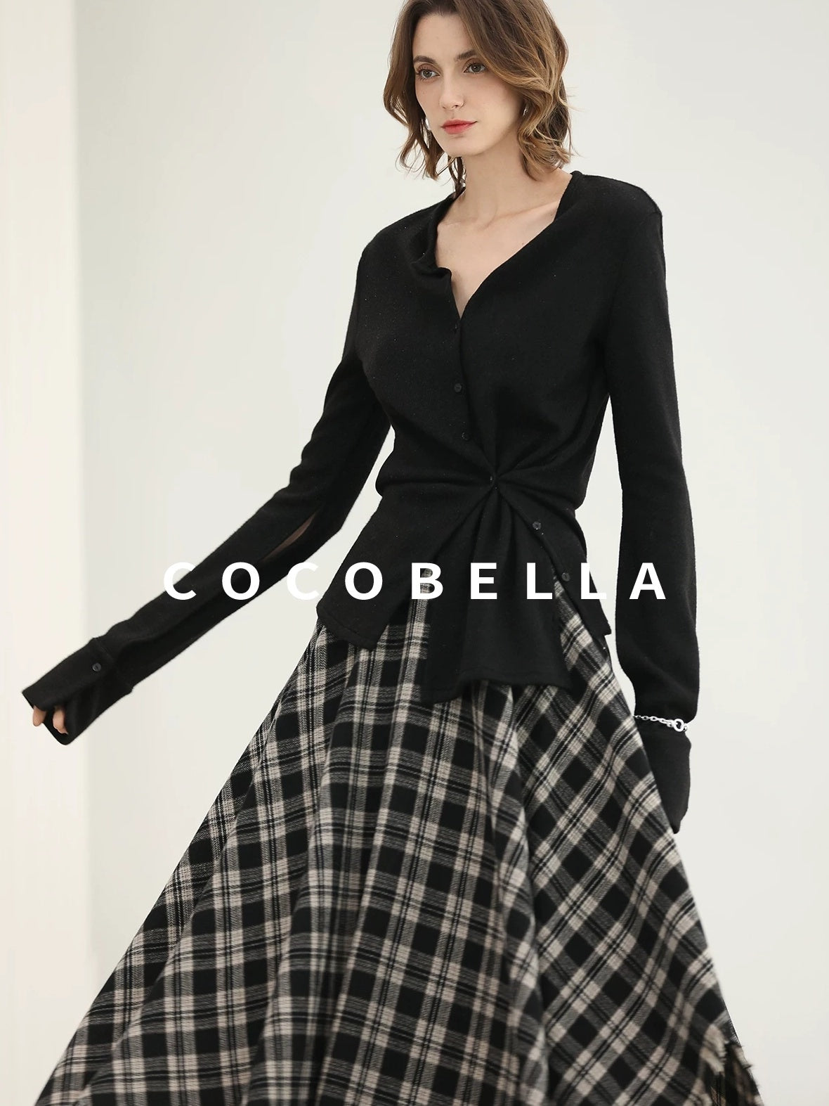 COCOBELLA Soft Asymmetric Button Cardigan Office Regular Fit Women Viscose Solid Tops