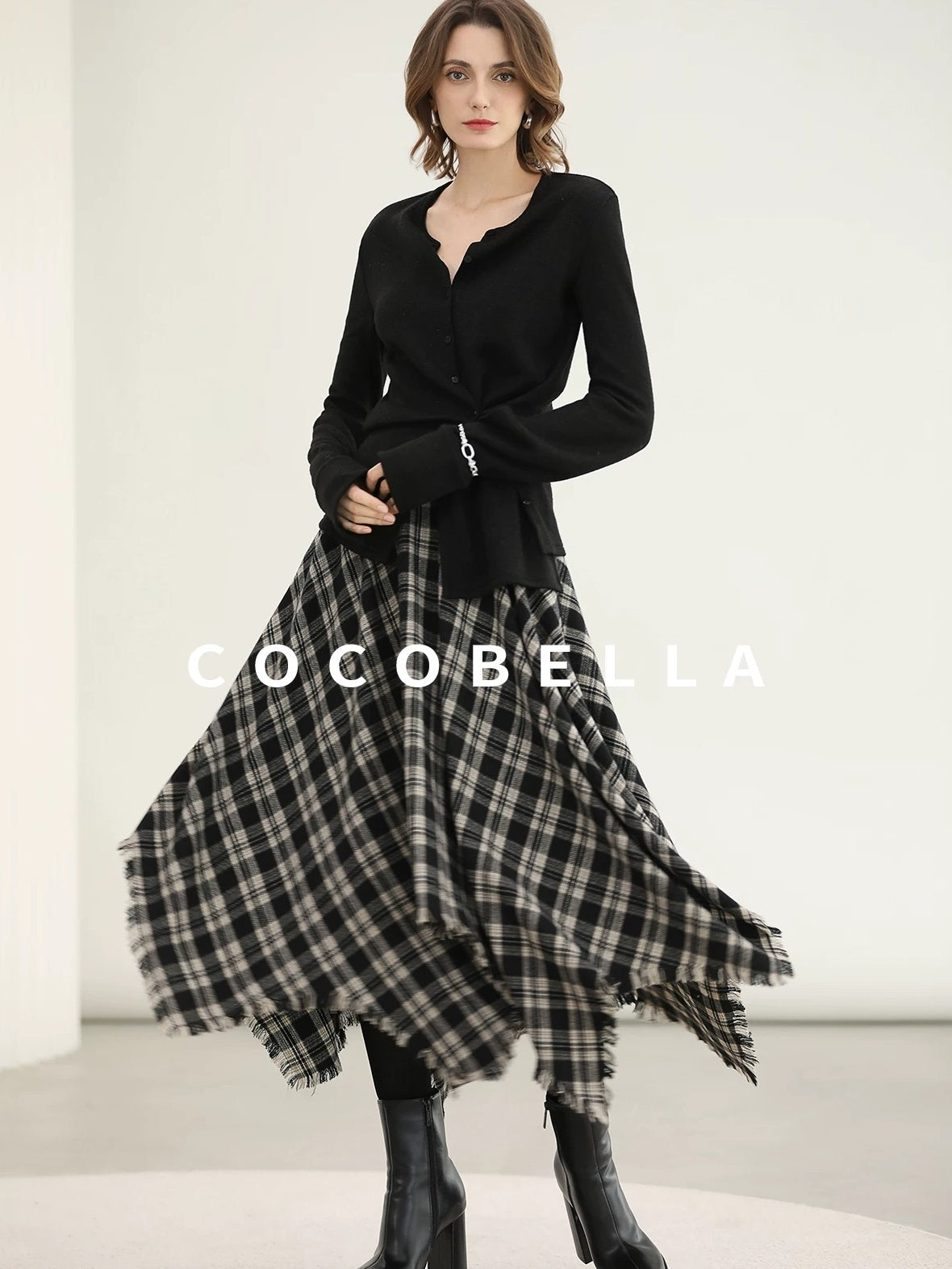 COCOBELLA Soft Asymmetric Button Cardigan Office Regular Fit Women Viscose Solid Tops