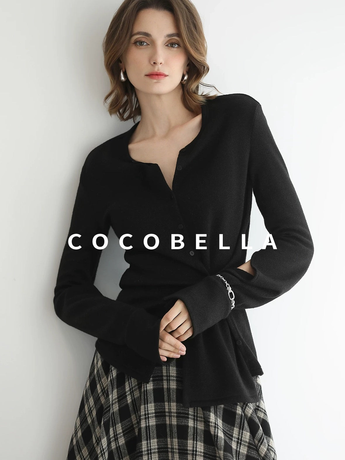 COCOBELLA Soft Asymmetric Button Cardigan Office Regular Fit Women Viscose Solid Tops