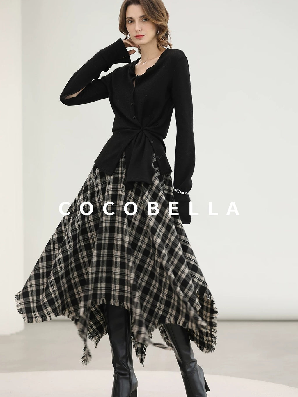 COCOBELLA Soft Asymmetric Button Cardigan Office Regular Fit Women Viscose Solid Tops