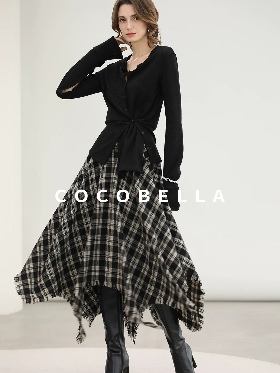 COCOBELLA Soft Asymmetric Button Cardigan Office Regular Fit Women Viscose Solid Tops