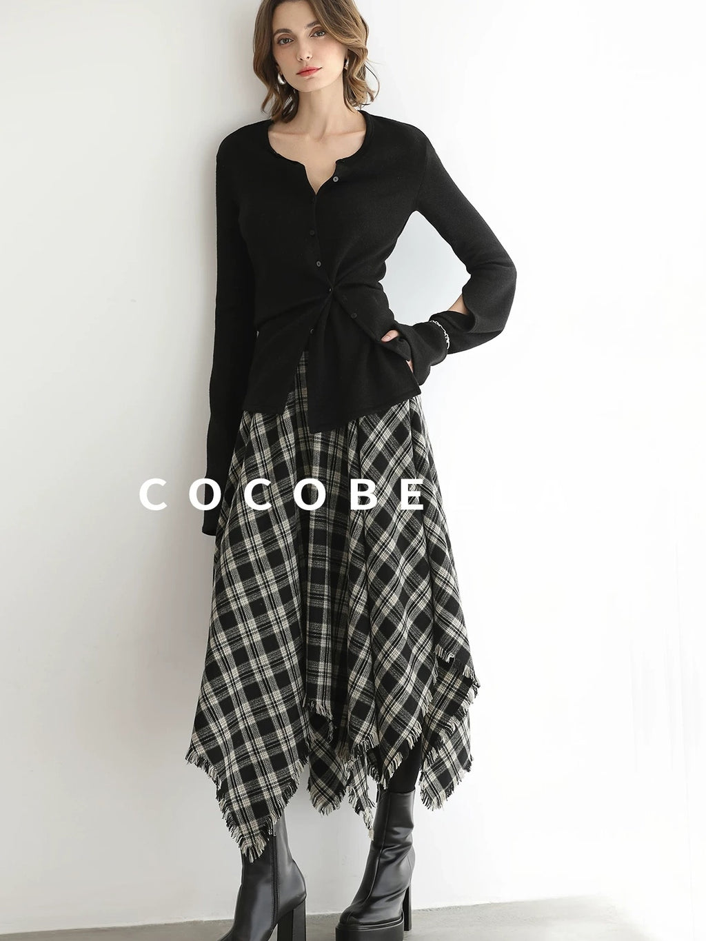 COCOBELLA Soft Asymmetric Button Cardigan Office Regular Fit Women Viscose Solid Tops