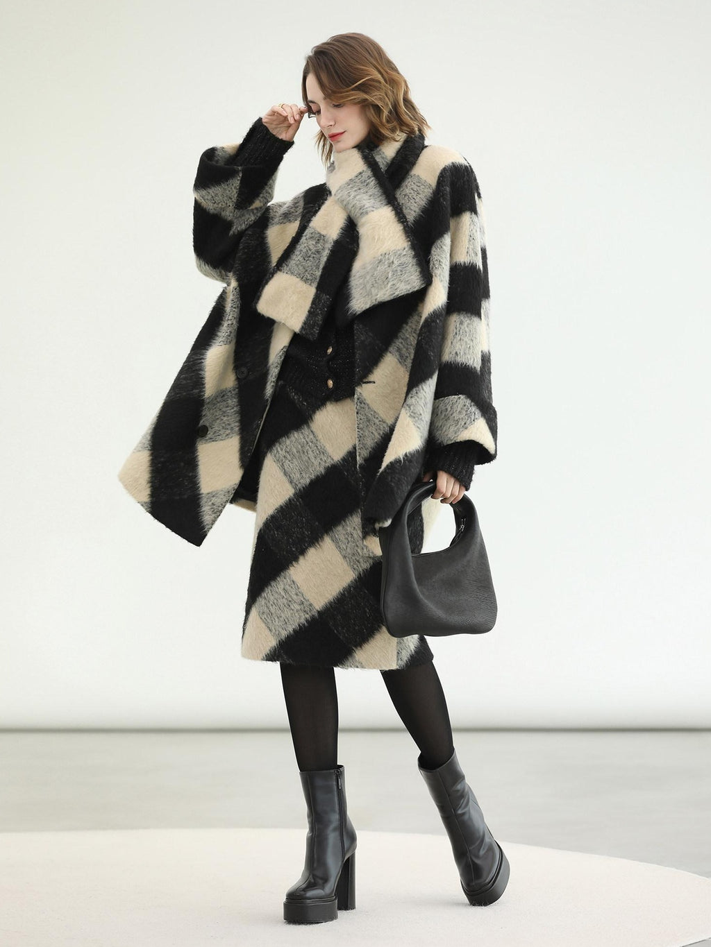 COCOBELLA Soft Brushed Polyester Back Slit Side Zipper Midi Straight Women Skirts