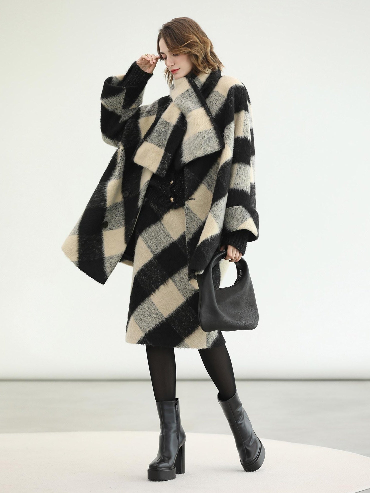 COCOBELLA Soft Brushed Polyester Back Slit Side Zipper Midi Straight Women Skirts