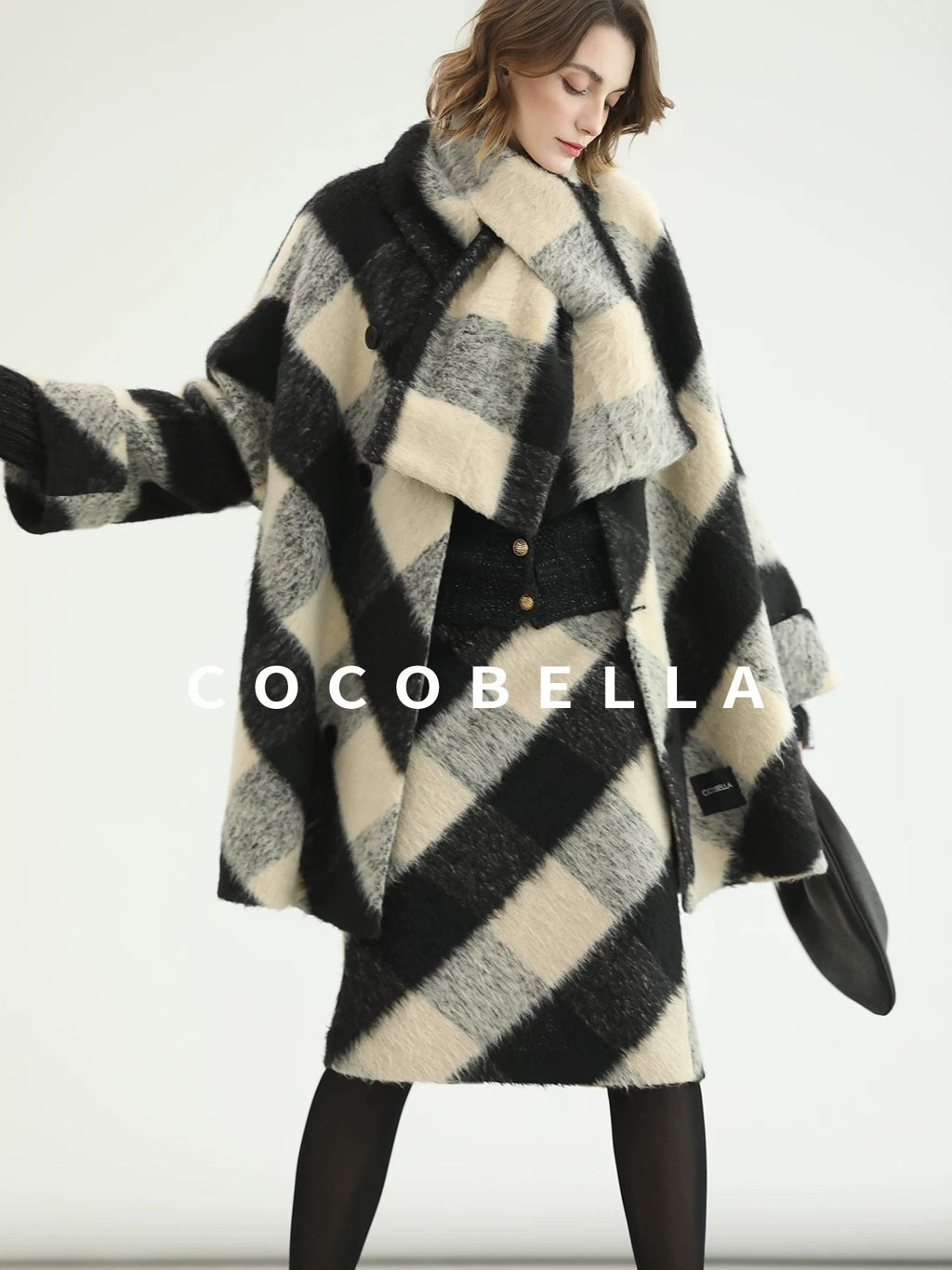 COCOBELLA Soft Brushed Polyester Back Slit Side Zipper Midi Straight Women Skirts