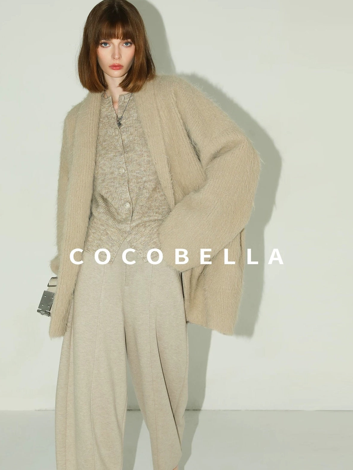 COCOBELLA Soft Buttoned Straight Fit Casual Round Neck Long Sleeve Women Knit Sweater