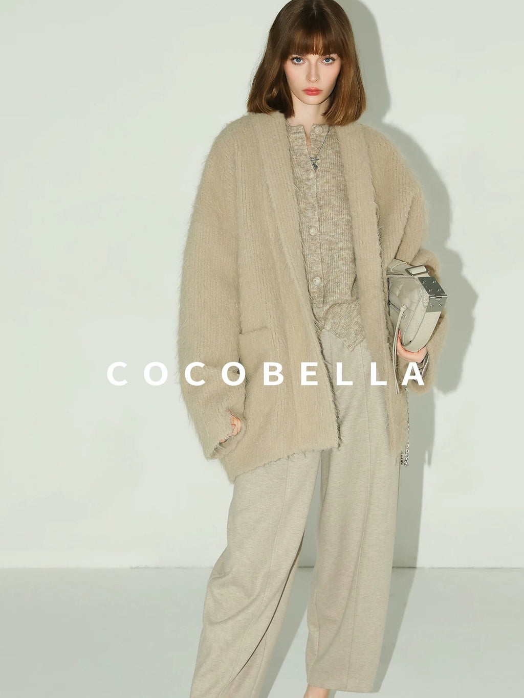 COCOBELLA Soft Buttoned Straight Fit Casual Round Neck Long Sleeve Women Knit Sweater