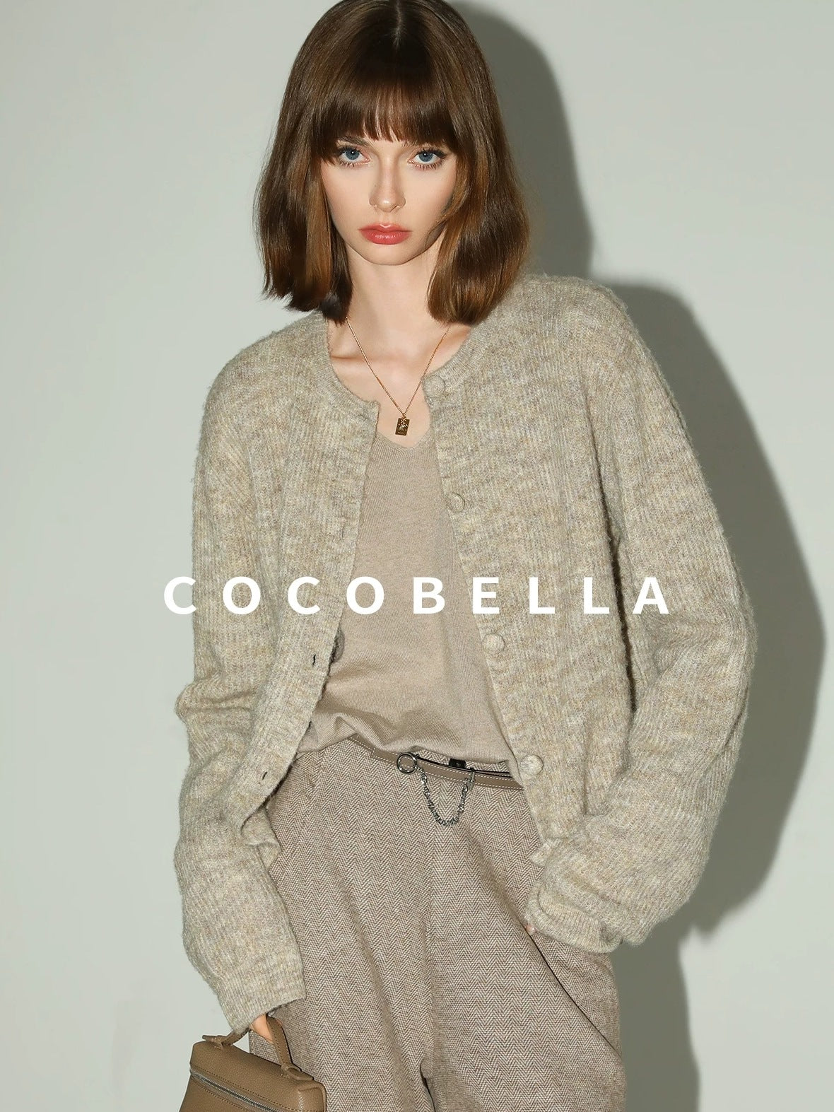 COCOBELLA Soft Buttoned Straight Fit Casual Round Neck Long Sleeve Women Knit Sweater