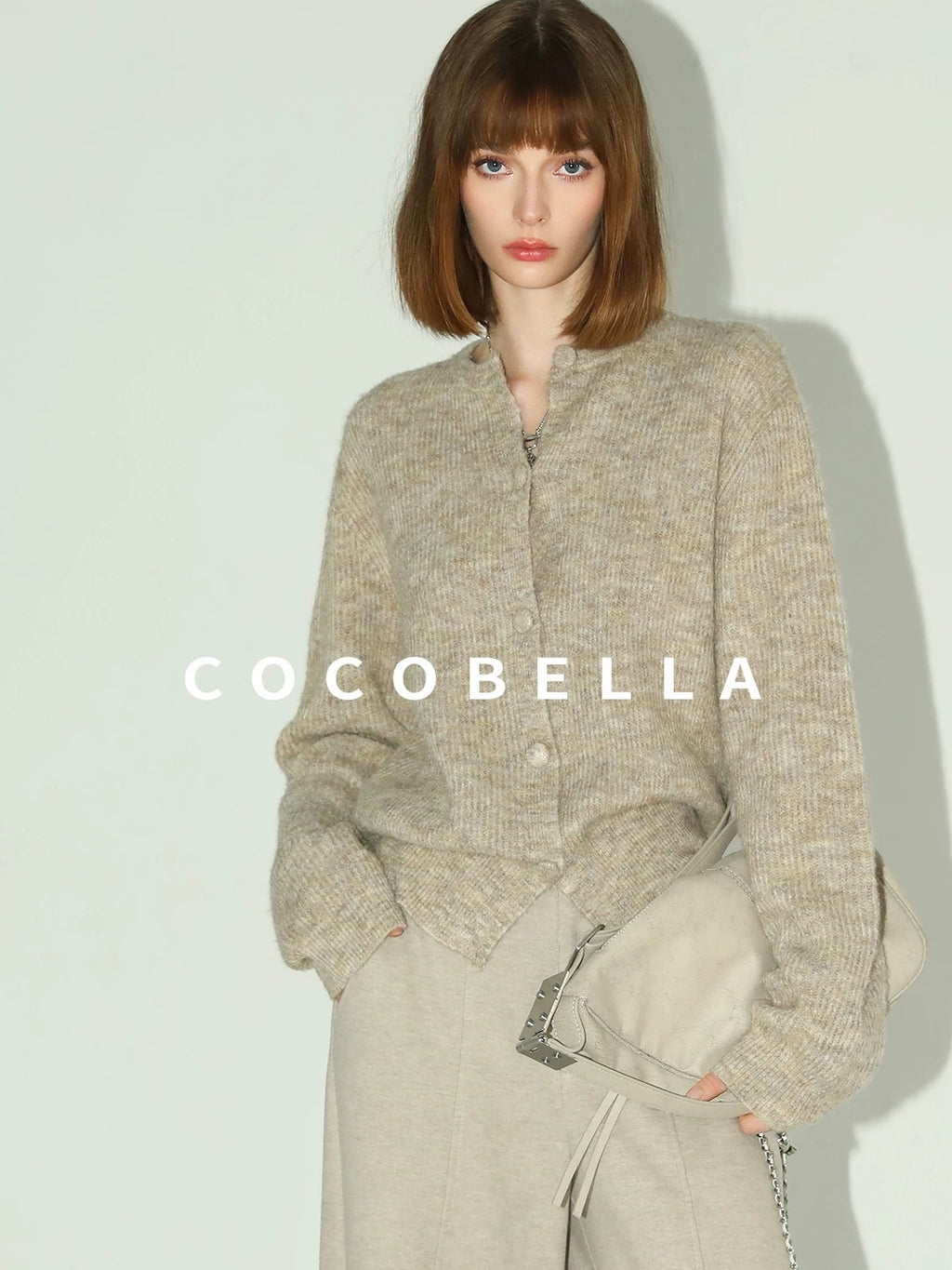 COCOBELLA Soft Buttoned Straight Fit Casual Round Neck Long Sleeve Women Knit Sweater