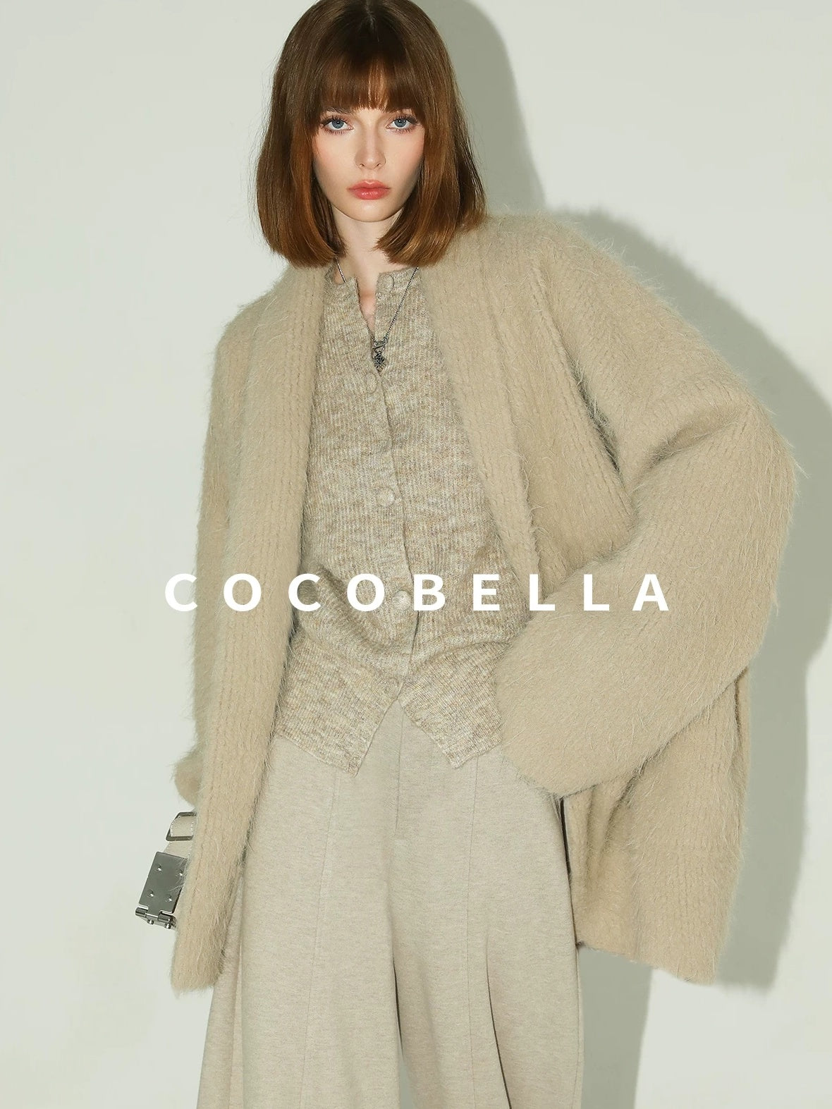 COCOBELLA Soft Buttoned Straight Fit Casual Round Neck Long Sleeve Women Knit Sweater