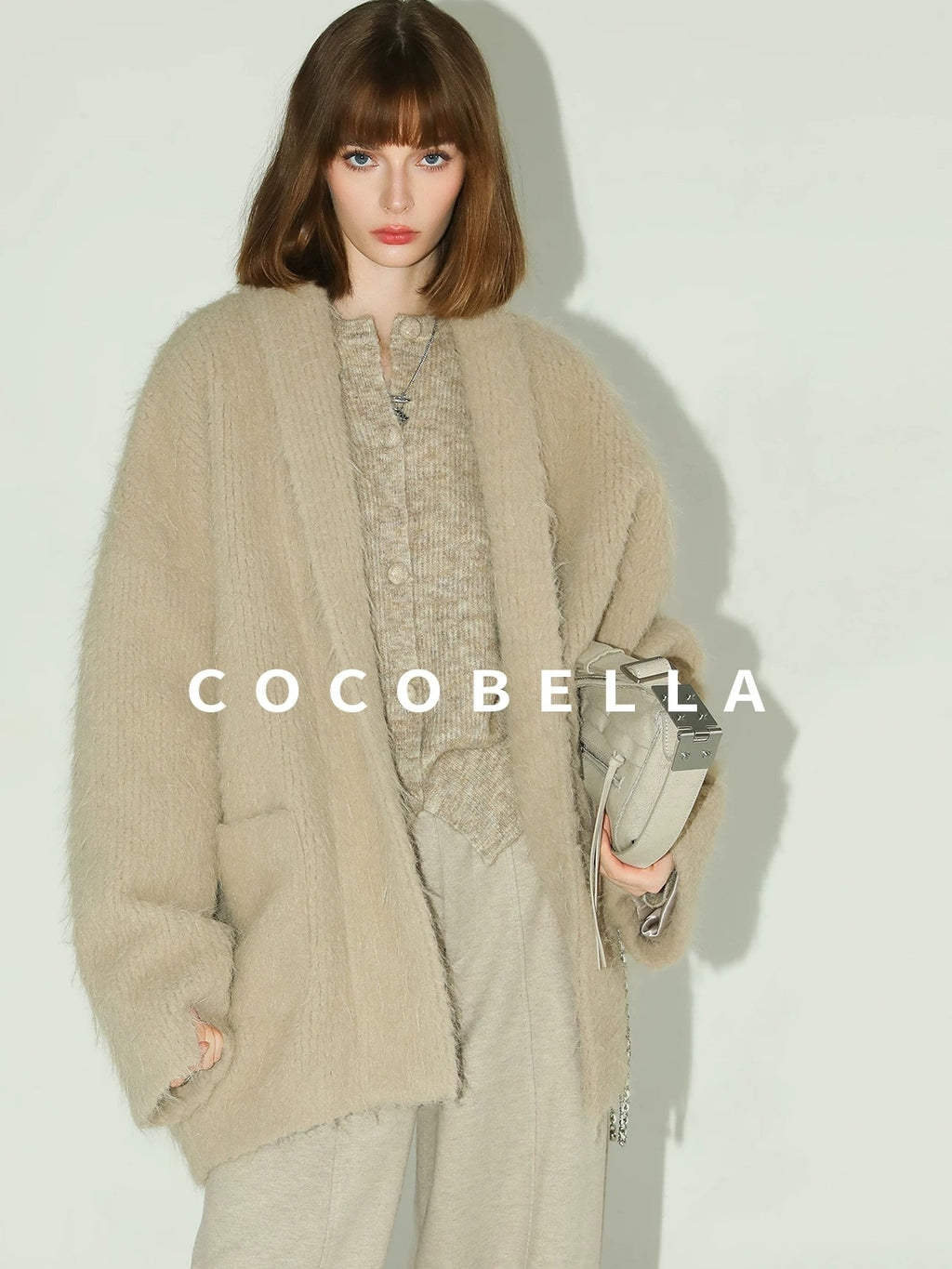 COCOBELLA Soft Buttoned Straight Fit Casual Round Neck Long Sleeve Women Knit Sweater