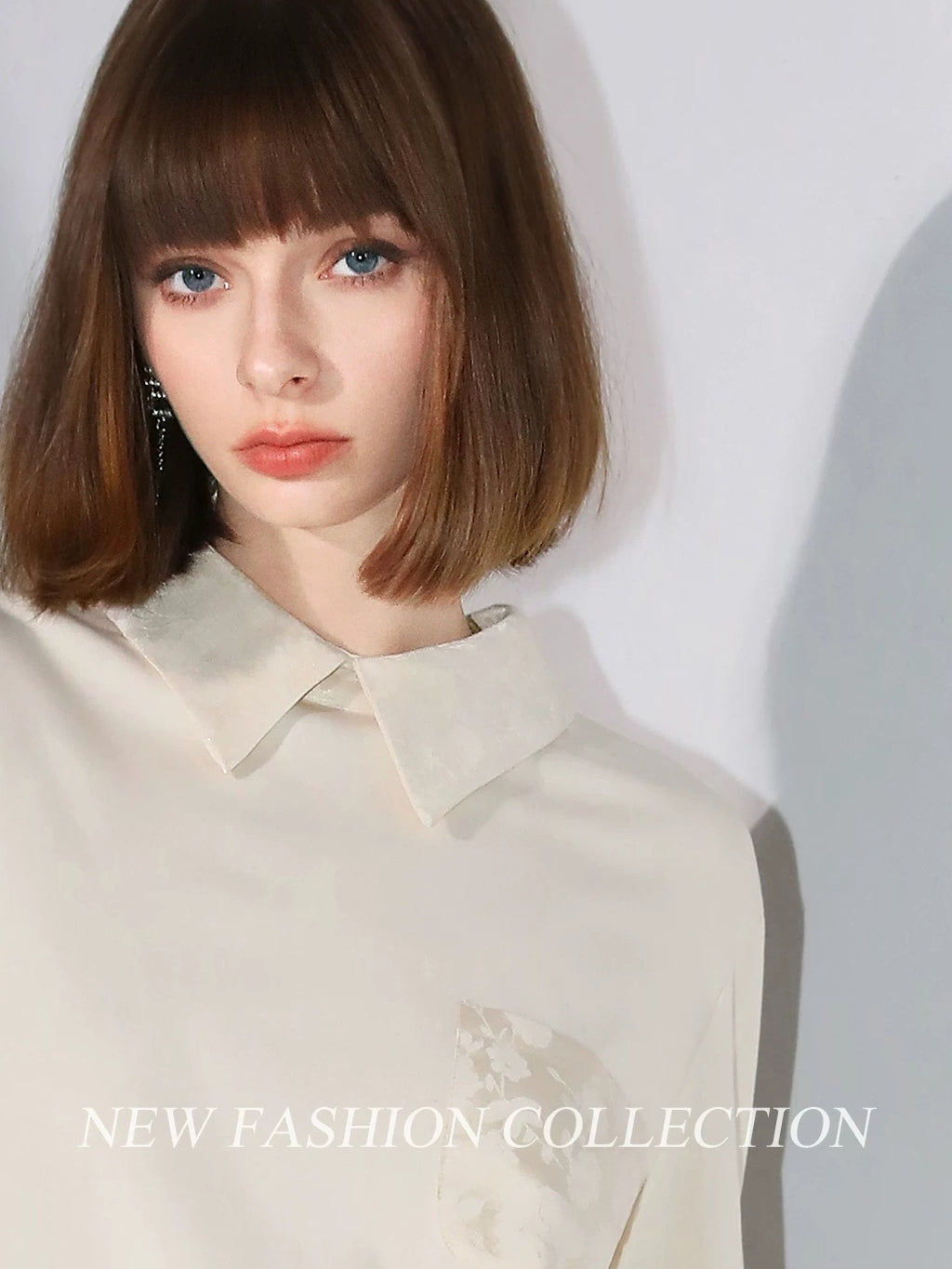 COCOBELLA Soft Cotton Blend Jacquard Chest Pocket Straight Fit Office Long Sleeve Shirts