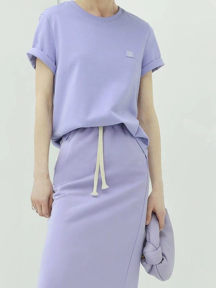 COCOBELLA Soft Cotton Blend Minimal Commuter Straight Fit 3D Detail Short Sleeve T-Shirts