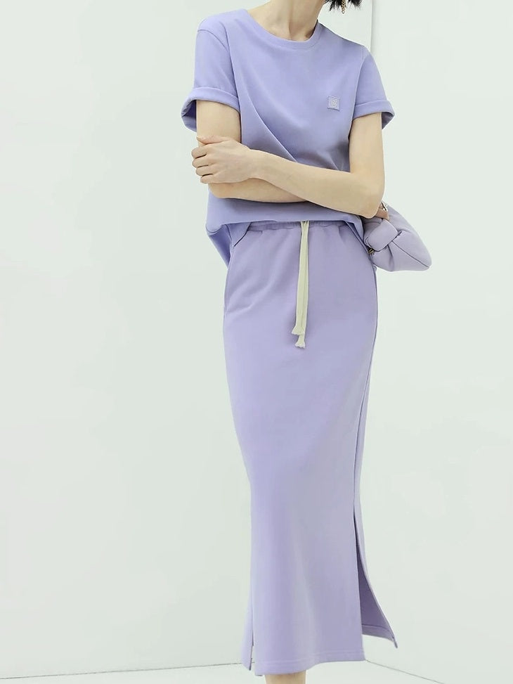 COCOBELLA Soft Cotton Blend Minimal Commuter Straight Fit 3D Detail Short Sleeve T-Shirts