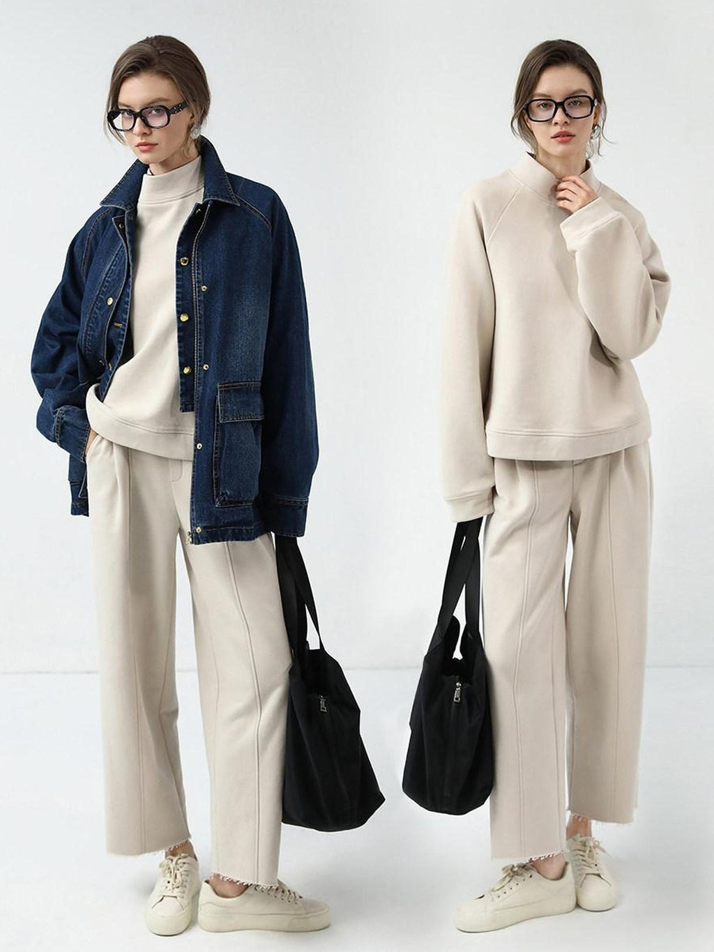 COCOBELLA Soft Cotton Blend Natural Waist Harem Straight Leg Commuter Casual Women Pants