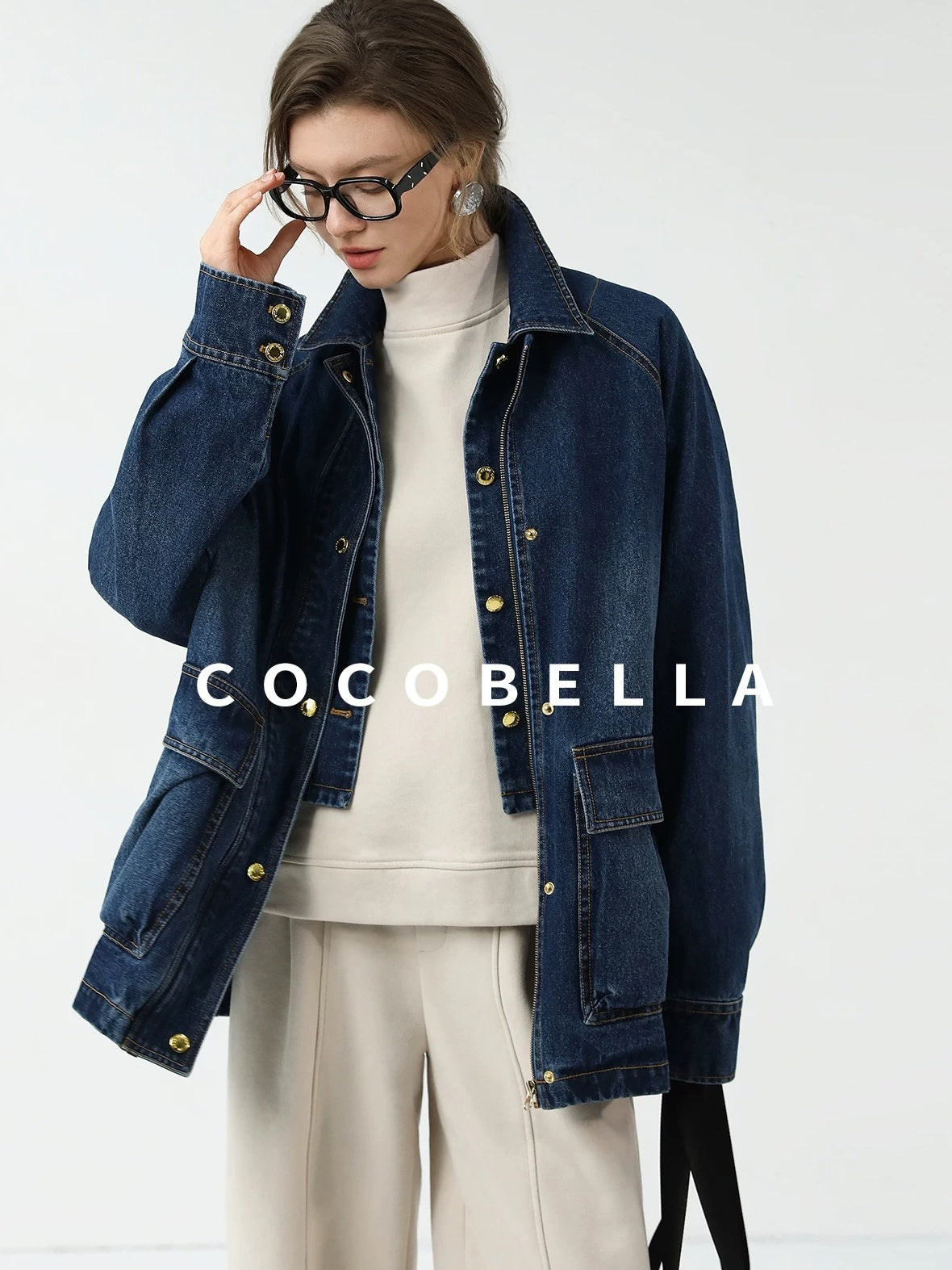 COCOBELLA Soft Cotton Blend Natural Waist Harem Straight Leg Commuter Casual Women Pants