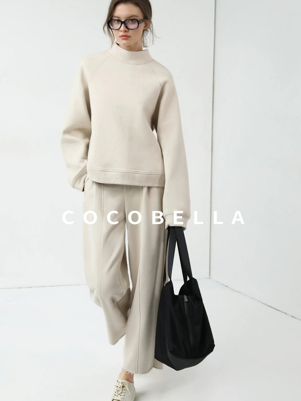 COCOBELLA Soft Cotton Blend Natural Waist Harem Straight Leg Commuter Casual Women Pants