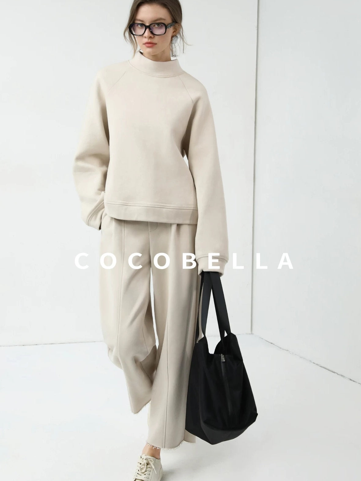 COCOBELLA Soft Cotton Blend Natural Waist Harem Straight Leg Commuter Casual Women Pants