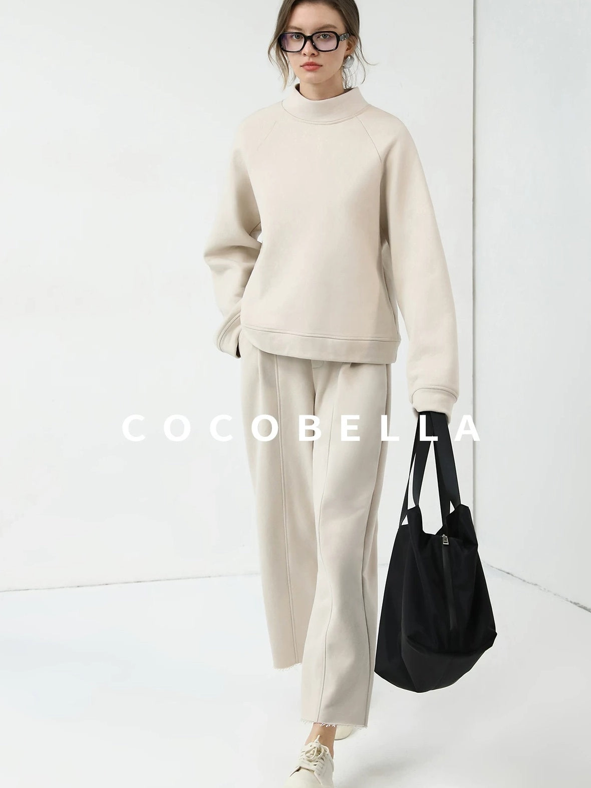 COCOBELLA Soft Cotton Blend Natural Waist Harem Straight Leg Commuter Casual Women Pants