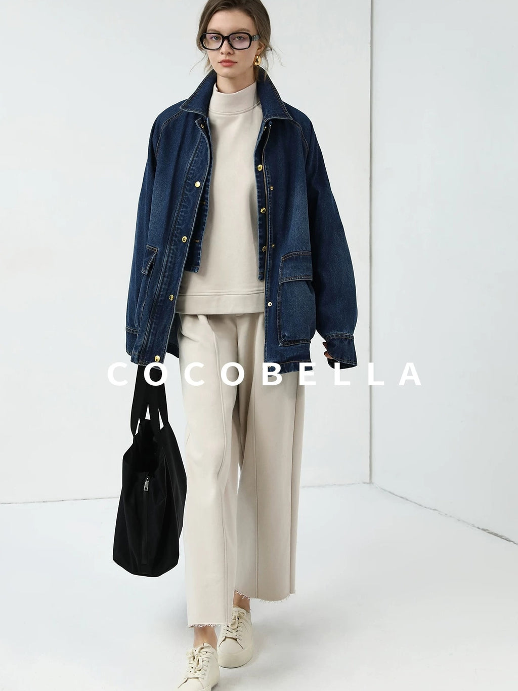 COCOBELLA Soft Cotton Blend Natural Waist Harem Straight Leg Commuter Casual Women Pants