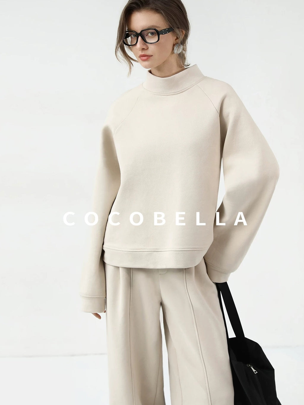 COCOBELLA Soft Cotton Blend Natural Waist Harem Straight Leg Commuter Casual Women Pants