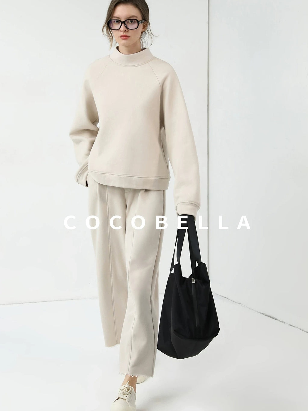 COCOBELLA Soft Cotton Blend Natural Waist Harem Straight Leg Commuter Casual Women Pants