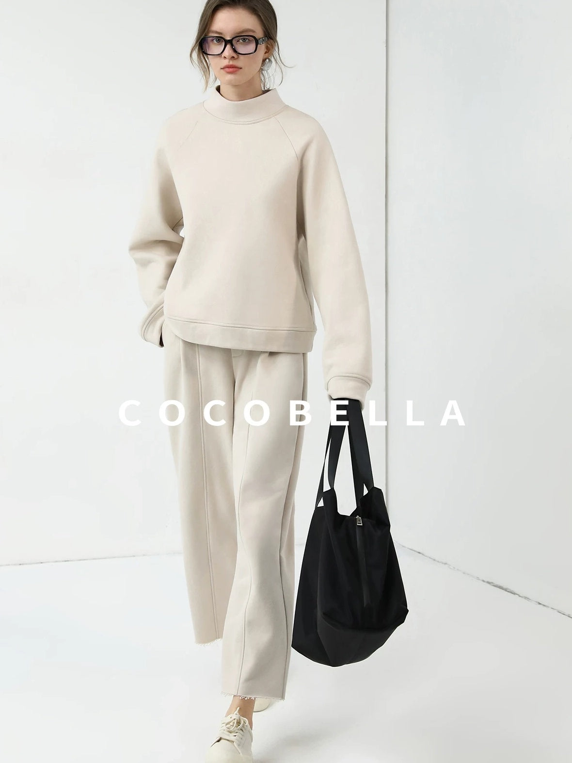 COCOBELLA Soft Cotton Blend Natural Waist Harem Straight Leg Commuter Casual Women Pants