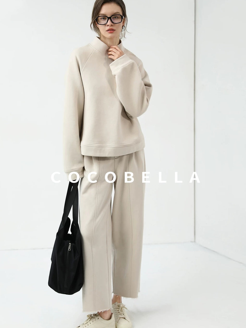 COCOBELLA Soft Cotton Blend Natural Waist Harem Straight Leg Commuter Casual Women Pants